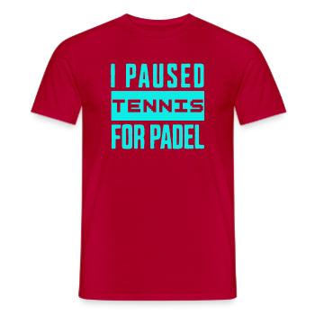 Tennis & Padel Hoodie, for real racquet fans - Men's T-Shirt - red - Front - AI Model Male 178 dark (178cm)