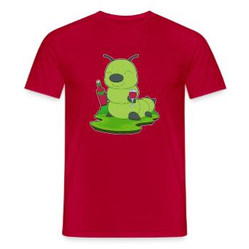 Bouteille de vin rouge Caterpillar - T-shirt homme - rouge - Devant - AI Model Male 178 dark (178cm)