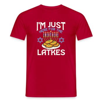 I’m Just Here For The Latkes Jewish Passover Fun - Men's T-Shirt - red - Front - AI Model Male 178 dark (178cm)