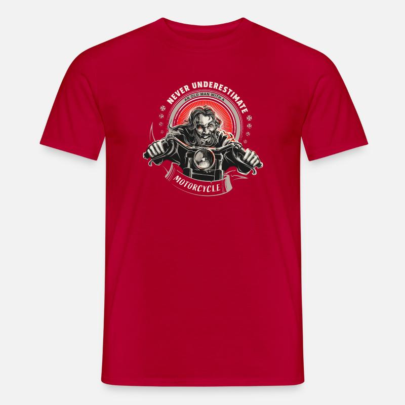 Never underestimate an old man ... - Männer T-Shirt - Rot