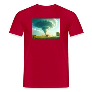 tornado The Storm That Changes Everything - Men's T-Shirt - red - Front - AI Model Male 178 dark (178cm)