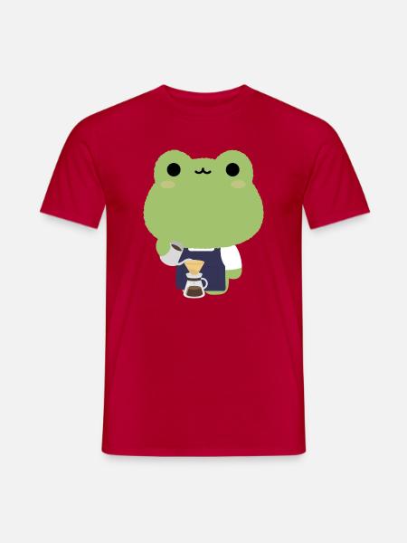 Kawaii Frog Barista - Men's T-Shirt - red