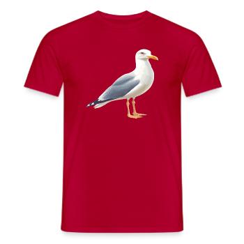 Coastal Clouds Seagull - Men's T-Shirt - red - Front - AI Model Male 178 dark (178cm)