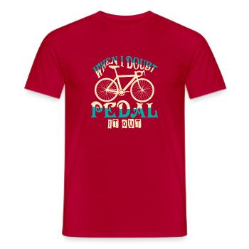 Mountain Bike Mountain Bike Saying MTB Downhill - Men's T-Shirt - red - Front - AI Model Male 178 dark (178cm)