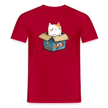 L’espace de jeu du chat - T-shirt homme - rouge - Devant - AI Model Male 178 dark (178cm)