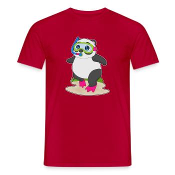 Plongée en apnéa Panda Diver - T-shirt homme - rouge - Devant - AI Model Male 178 dark (178cm)