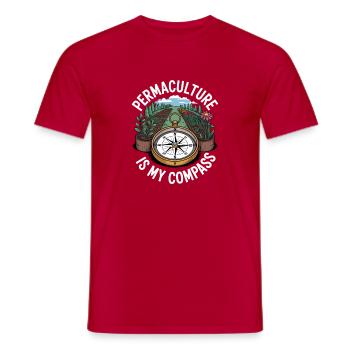 Permaculture philosophy of life for nature lovers - Men's T-Shirt - red - Front - AI Model Male 178 dark (178cm)