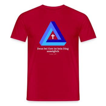 Denn für Gott ist nichts unmöglich. Lukas 1 - Männer T-Shirt - Rot - Vorne - AI Model Male 178 dark (178cm)