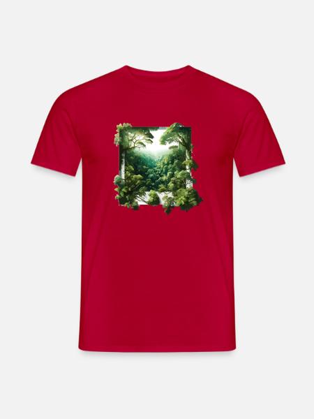 Window to the jungle green - Men's T-Shirt - red