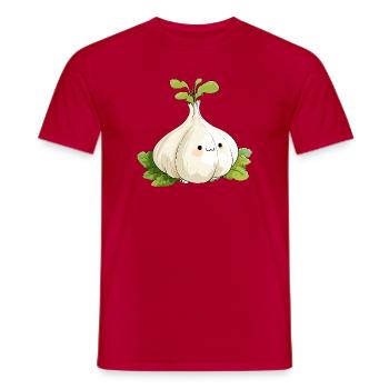 Kawaii Knoblauchknolle Mascot - Männer T-Shirt - Rot - Vorne - AI Model Male 178 dark (178cm)