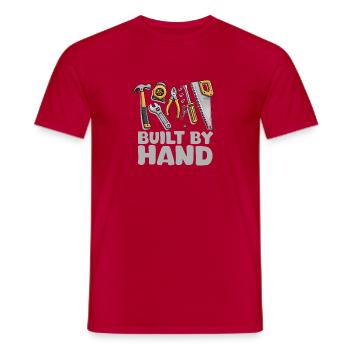 Built by Hand – Tool Illustration - Men's T-Shirt - red - Front - AI Model Male 178 dark (178cm)