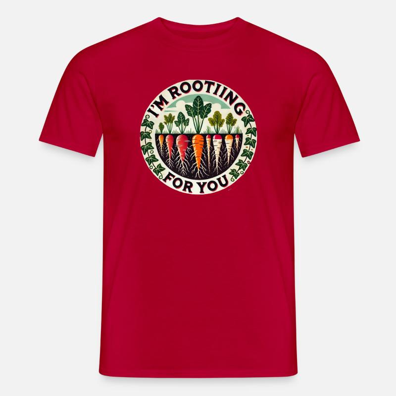 Rootin' Carrot Patch Round - Men’s T-shirt - red