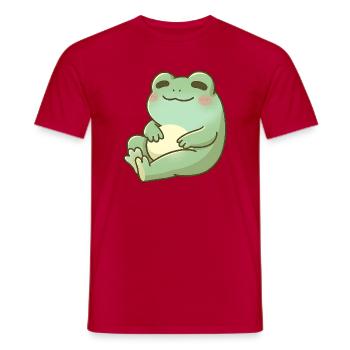 Kuschelfrosch im Sanften Grün - Männer T-Shirt - Rot - Vorne - AI Model Male 178 dark (178cm)