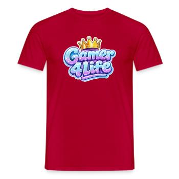 Gamer 4 Life Krone Design - Männer T-Shirt - Rot - Vorne - AI Model Male 178 dark (178cm)