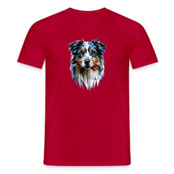 Australian Shepherd Dog Lover Cute Aussie - Men's T-Shirt - red - Front - AI Model Male 178 dark (178cm)