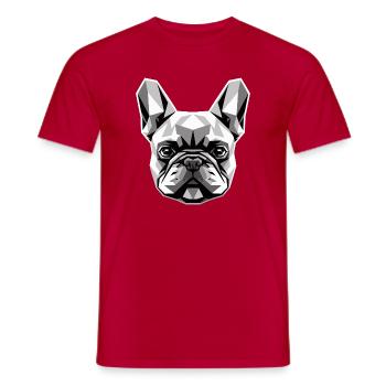 Motif du chien bouledogue français Grand Danois français - T-shirt homme - rouge - Devant - AI Model Male 178 dark (178cm)