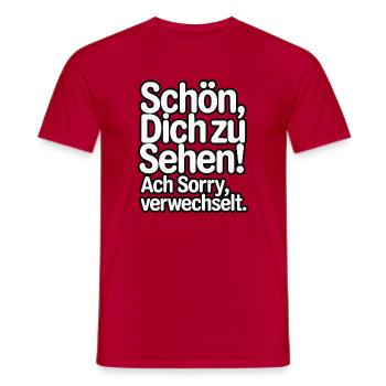 Content de te voir - désolé, je suis perdu. - T-shirt homme - rouge - Devant - AI Model Male 178 dark (178cm)