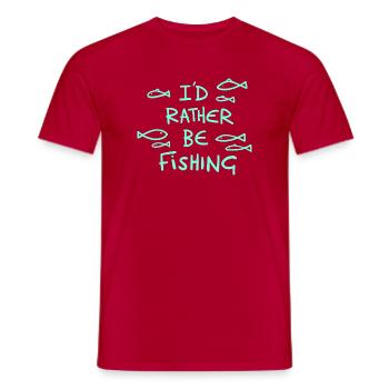 Ich würde lieber angeln! Angeln und Anglergeschenke - Männer T-Shirt - Rot - Vorne - AI Model Male 178 dark (178cm)