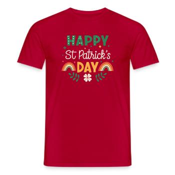 Frohen St. Patrick's Day Regenbogen - Männer T-Shirt - Rot - Vorne - AI Model Male 178 dark (178cm)