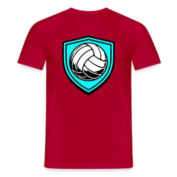 Blason du ballon de volley-ball - T-shirt homme - rouge - Devant - AI Model Male 178 dark (178cm)