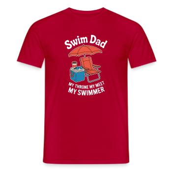 Schwimmen Sprüche Lustiges Schwimmen Geschenk - Männer T-Shirt - Rot - Vorne - AI Model Male 178 dark (178cm)