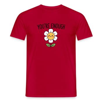 You're Enough – Positive Affirmation - Men's T-Shirt - red - Front - AI Model Male 178 dark (178cm)