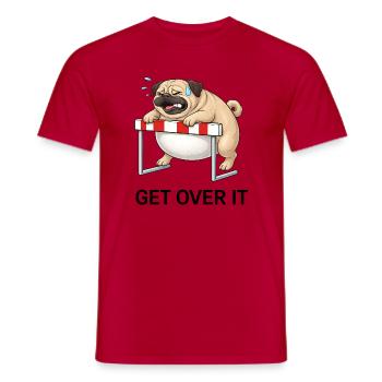 Ironischer Spruch Mops Übergewicht Hürdenlauf - Männer T-Shirt - Rot - Vorne - AI Model Male 178 dark (178cm)