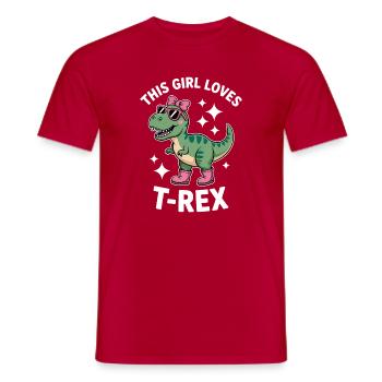 Tyrannosaurus Sprüche Lustiges t-rex Geschenk - Männer T-Shirt - Rot - Vorne - AI Model Male 178 dark (178cm)