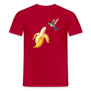 Colibri rencontre banane dorée - T-shirt homme - rouge - Devant - AI Model Male 178 dark (178cm)