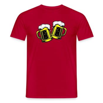 Beer Glass Beer Toast - Men's T-Shirt - red - Front - AI Model Male 178 dark (178cm)
