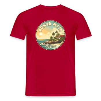 Explore Punta Mita in Mexico - Tropical Paradise - Men's T-Shirt - red - Front - AI Model Male 178 dark (178cm)