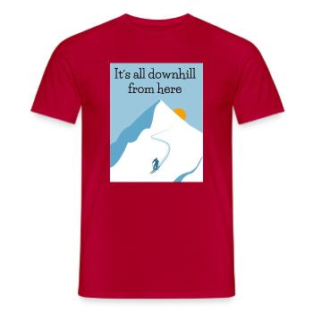 Bergab von hier - Männer T-Shirt - Rot - Vorne - AI Model Male 178 dark (178cm)