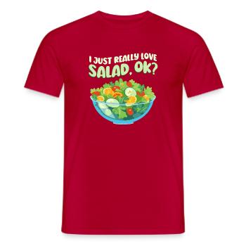 J’adore la salade - T-shirt homme - rouge - Devant - AI Model Male 178 dark (178cm)