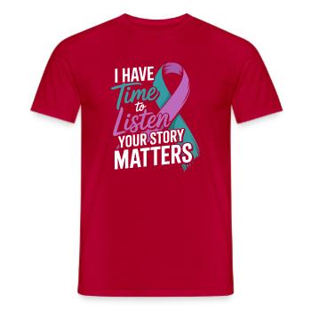 I Have Time to Listen – Mental Health Awareness  - Men's T-Shirt - red - Front - AI Model Male 178 dark (178cm)