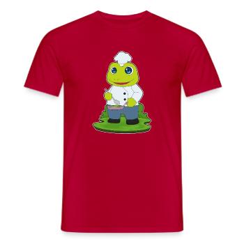 Frog Cook Pan Cooking - Men's T-Shirt - red - Front - AI Model Male 178 dark (178cm)