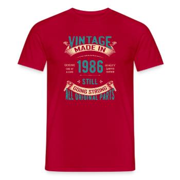 Vintage 1986 toujours en route - T-shirt homme - rouge - Devant - AI Model Male 178 dark (178cm)