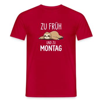 Lustiges Faultier Montag Morgenmuffel - T-shirt homme - rouge - Devant - AI Model Male 178 dark (178cm)