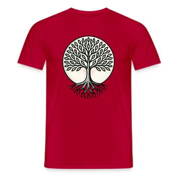 Arbre de Vie - Gaïa - Nature - T-shirt homme - rouge - Devant - AI Model Male 178 dark (178cm)