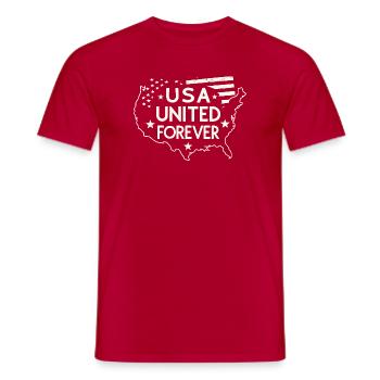 USA United Forever Emblem - T-shirt homme - rouge - Devant - AI Model Male 178 dark (178cm)