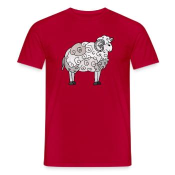 Aries - Men's T-Shirt - red - Front - AI Model Male 178 dark (178cm)
