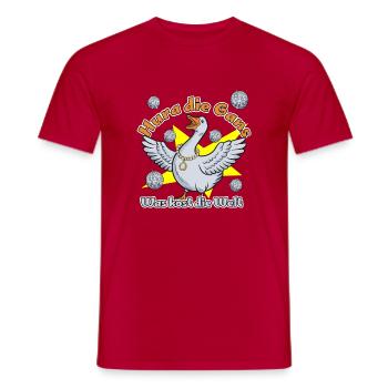 Hura die Gans was kost die Welt - Männer T-Shirt - Rot - Vorne - AI Model Male 178 dark (178cm)
