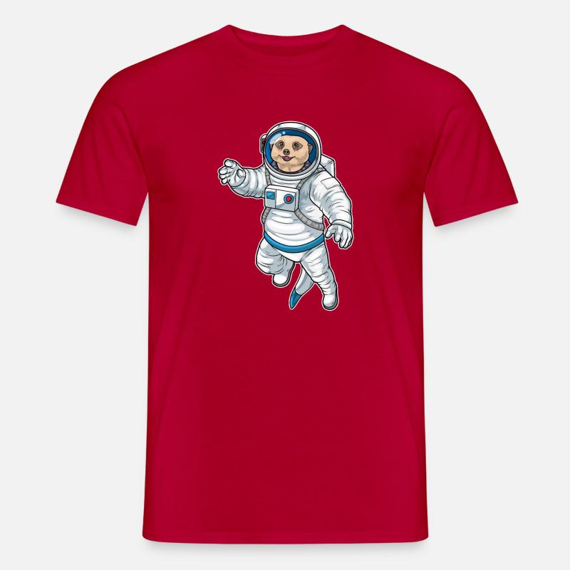 Astronaute spatial de Suricate - T-shirt homme - rouge