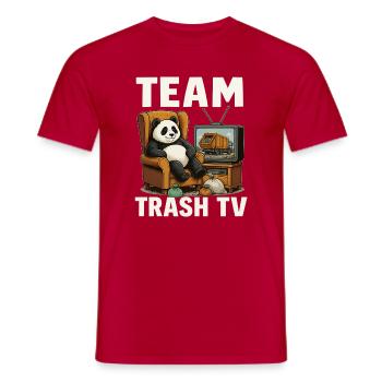Team Trash TV - T-shirt homme - rouge - Devant - AI Model Male 178 dark (178cm)