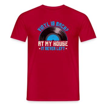 Vinyl Is Back At My House Quote Design - Männer T-Shirt - Rot - Vorne - AI Model Male 178 dark (178cm)