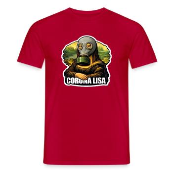 Corona Lisa - T-shirt homme - rouge - Devant - AI Model Male 178 dark (178cm)