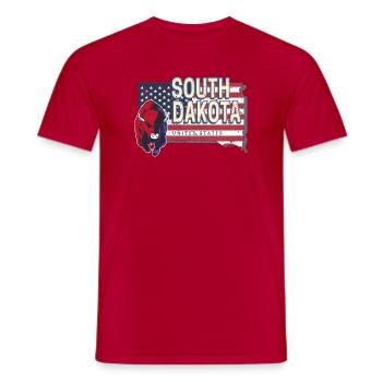 South Dakota United States Vintage Souvenir - Men's T-Shirt - red - Front - AI Model Male 178 dark (178cm)