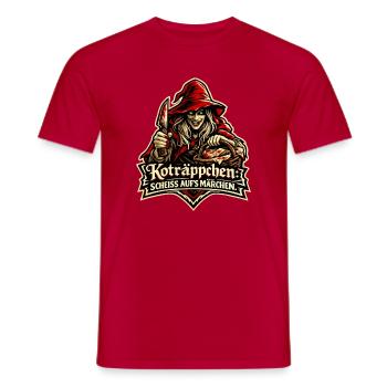 Rotkäppchen (Koträppchen) Parodie: Scheiß Märchen - Männer T-Shirt - Rot - Vorne - AI Model Male 178 dark (178cm)