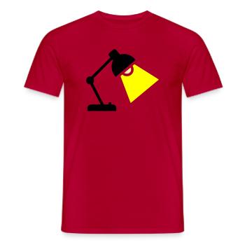 Desk Lamp Light Idea - Men's T-Shirt - red - Front - AI Model Male 178 dark (178cm)