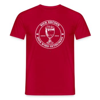 BierBrüder. This is where people drink. - Men's T-Shirt - red - Front - AI Model Male 178 dark (178cm)