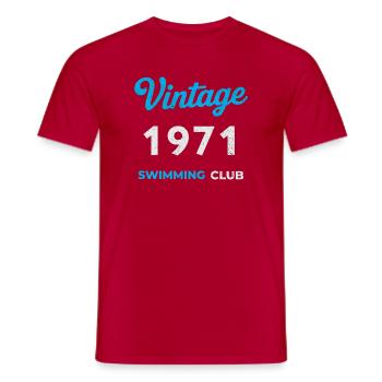 Vintage 1971 – Swimming Club Retro Geburtsjahr - Männer T-Shirt - Rot - Vorne - AI Model Male 178 dark (178cm)